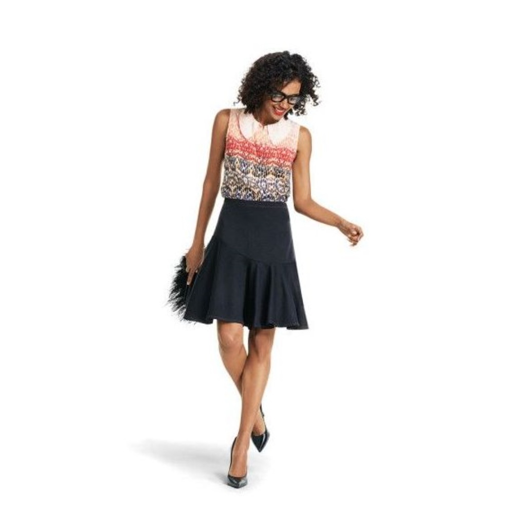 CABI #3098 Black Ponte Fit+Flare Skater Skirt sz 8 - Picture 3 of 10